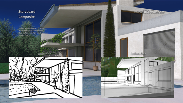 Project: Modern House – Exterior Storyboard
