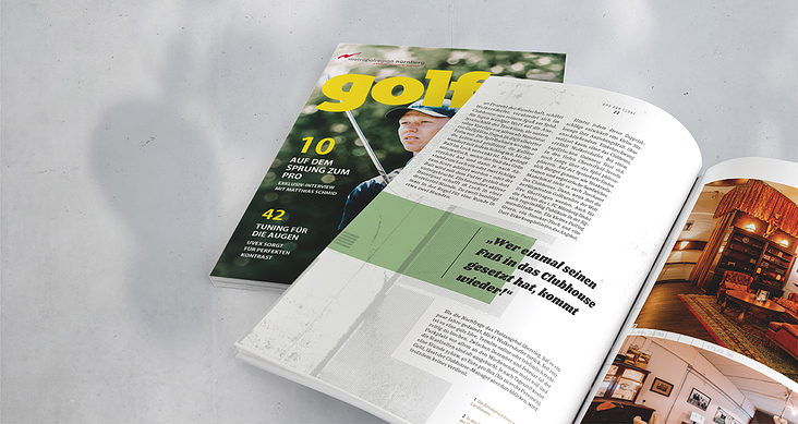 Doppelseite aus dem Golf und Business Magazin 01/2021