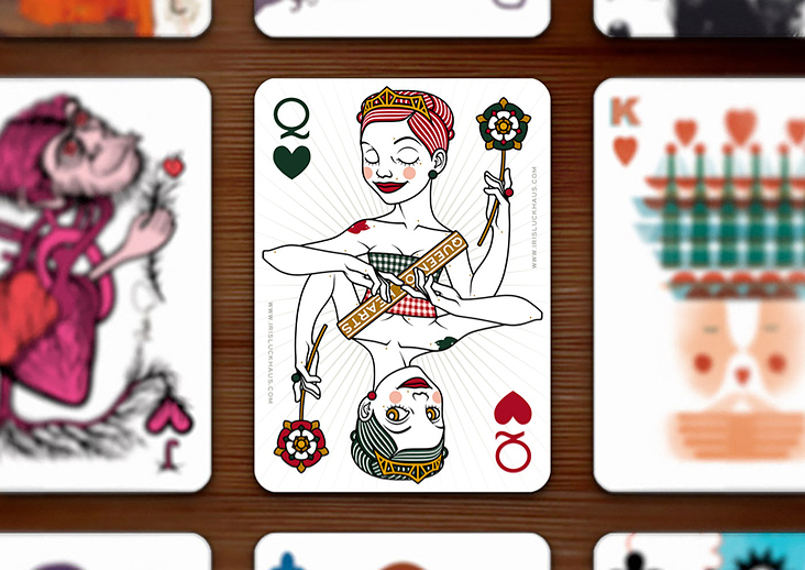 Herzdame im 52 Aces Pokerdeck