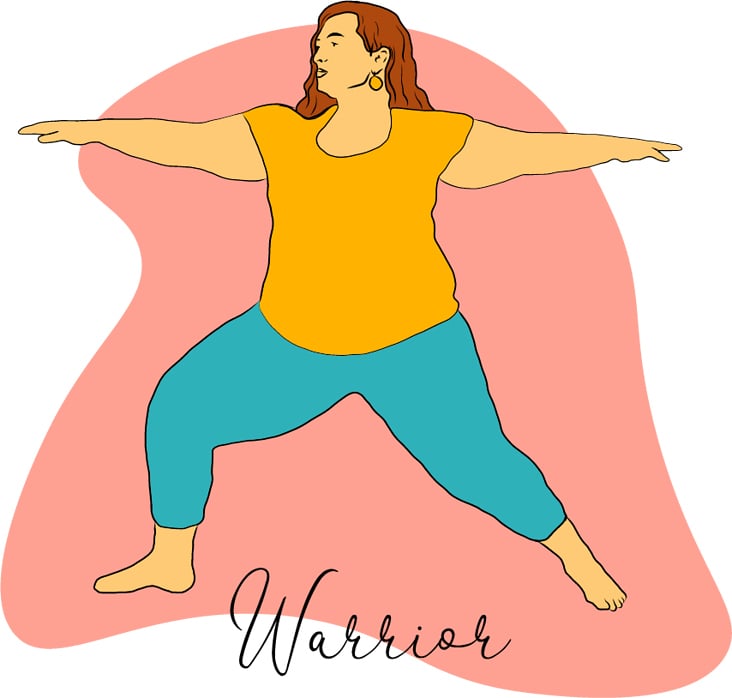 yoga illustration warrior woman