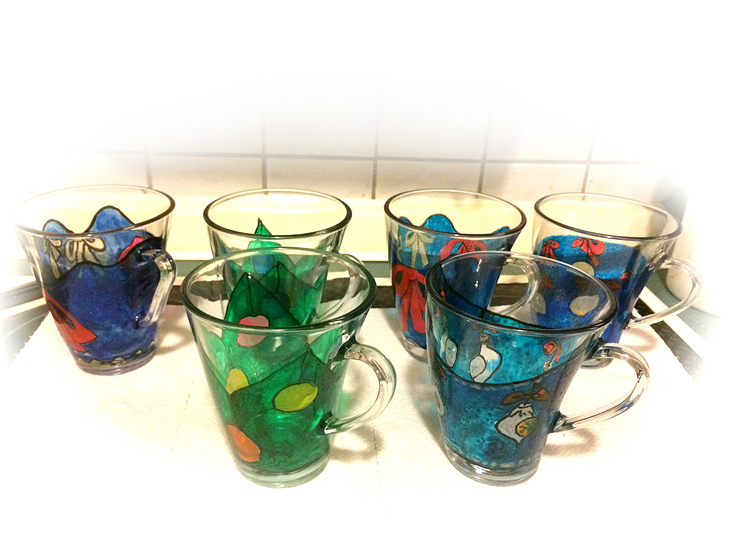 Set Weihnachtstassen