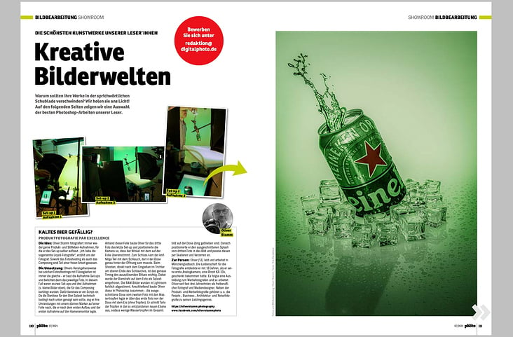 Doppelseite in der Juni-Ausgabe 2021 des DigitalPHOTO-Magazin/Double page in the June 2021 issue of DigitalPHOTO magazine