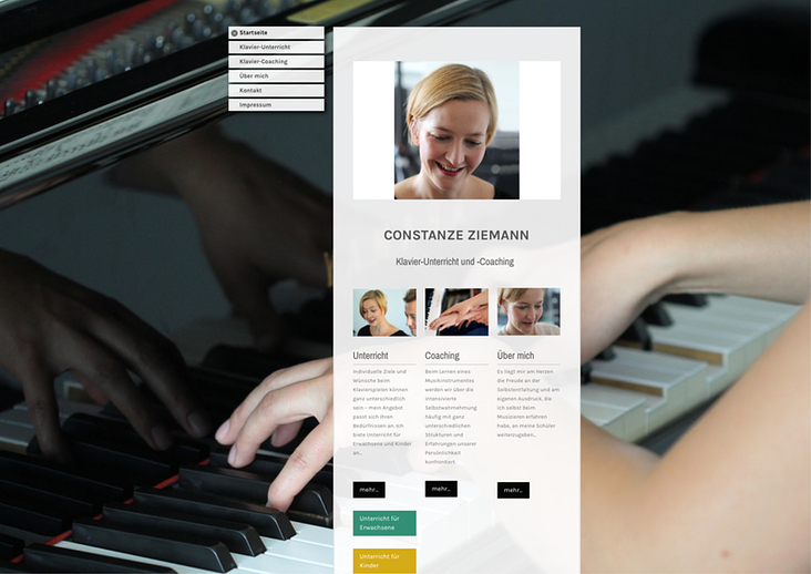 Webdesign Pianistin & Klavierlehrerin Constanze Zieman