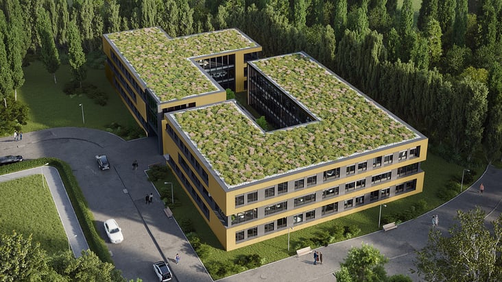 Außenvisualisierung Neubauprojekt Health Care Center Wiesbaden