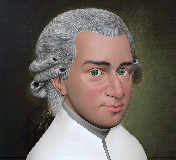 WIP Mozart Portrait nach Barbara Krafft  (1764–1825)