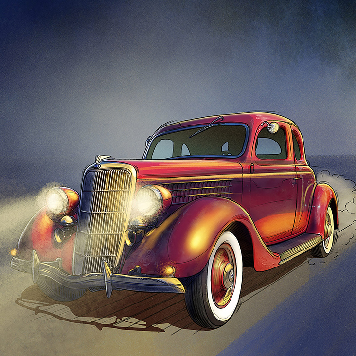 Red Coupé – digitale Illustration