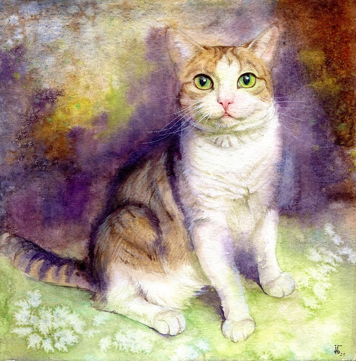 Katzenportrait – Aquarell