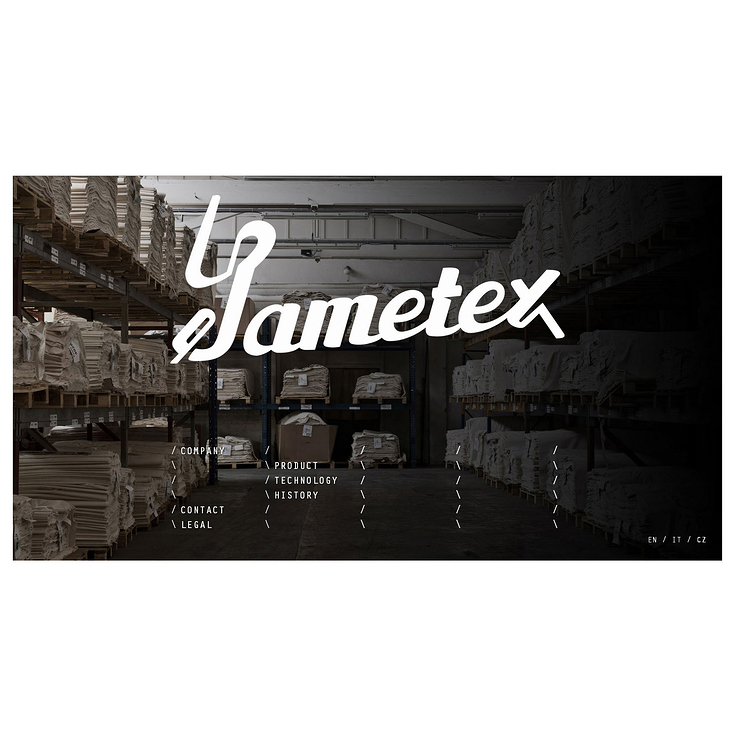 Design für die Website der Textilfirma „Sametex“ (Titel)