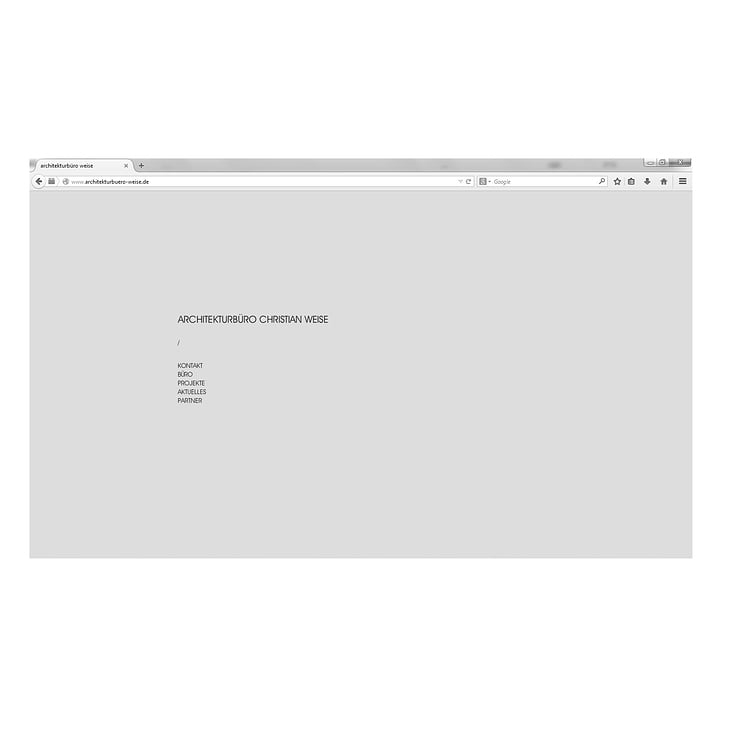 Website (Design und Umsetzung) für das „Architekturbüro Weise“ (Titel)