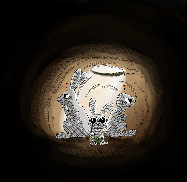 „in the rabbithole“ Kinderbuchillustration
