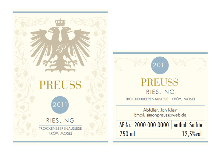 Preuss Wein Etikett