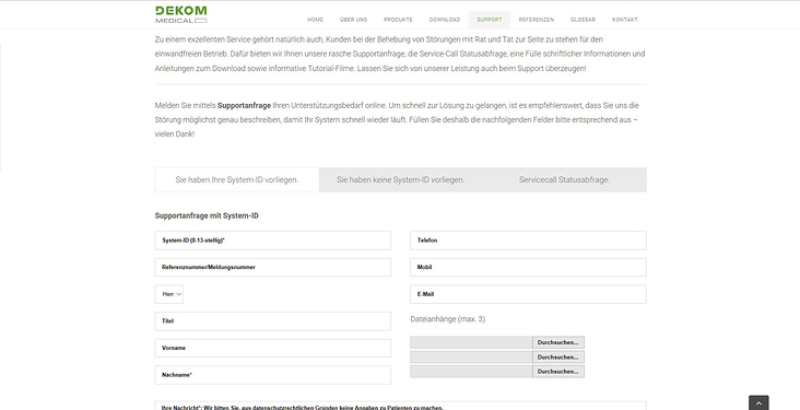 Formulare mit Anbindung an das Ticketsystem