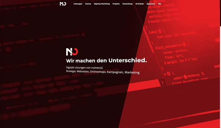 Startseite der Homepage nach Redesign