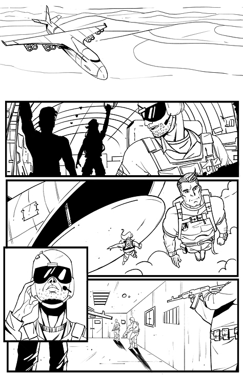 Action Man Page 1 Lineart