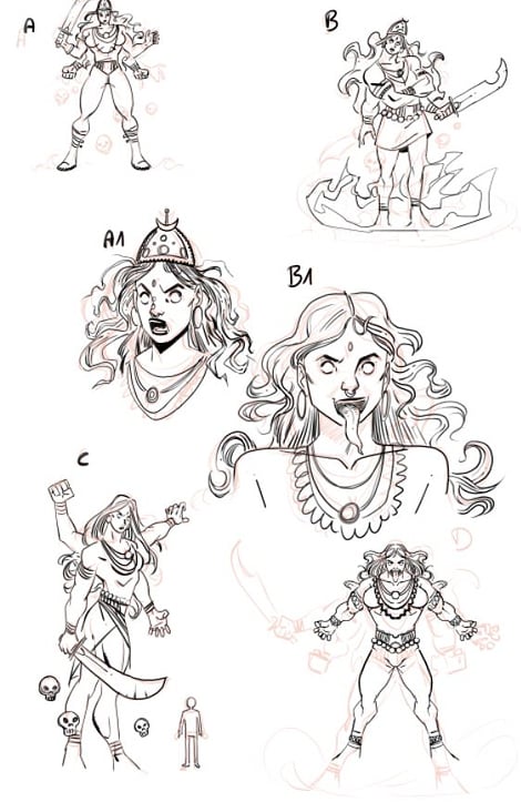 Mantra Comic Book Kali Design 2 Exploration