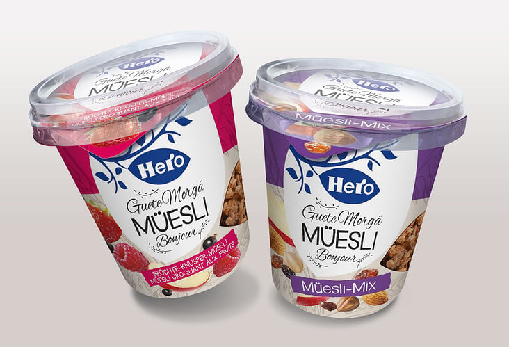 HERO AG: Gestaltung des Müsli To Go-Bechers KONZEPT | DESIGN | ILLUSTRATION | FOTOGRAFIE