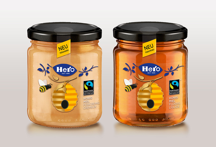 HERO AG: Gestaltung des Fairtrade-Honigs KONZEPT | DESIGN | ILLUSTRATION