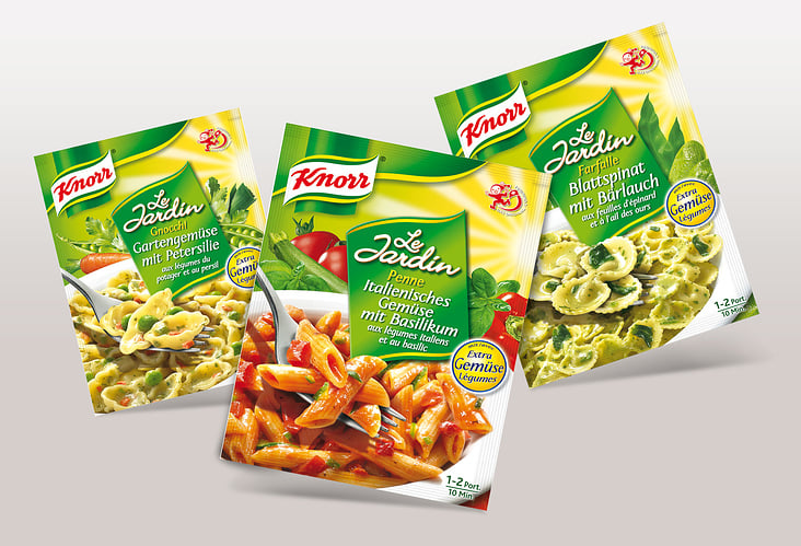 KNORR: Le Jardin, schmackhafte Ferigmenues KONZEPT | DESIGN | NAMING