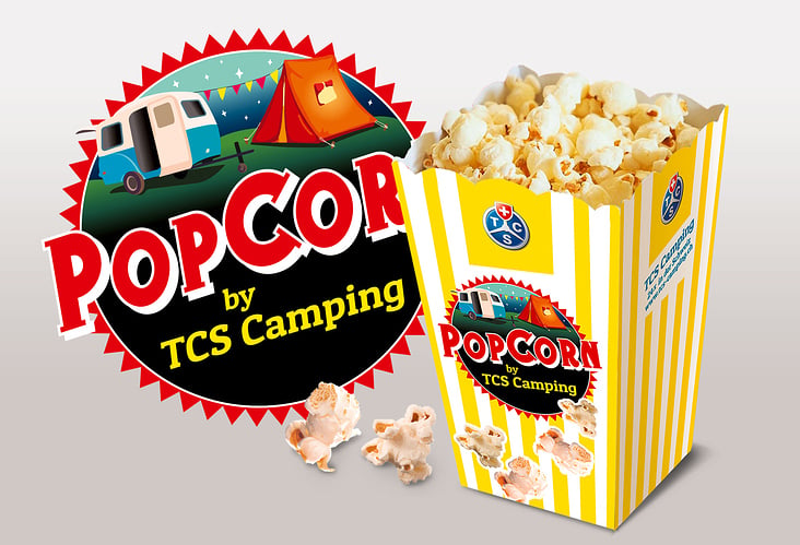 Gestaltung Logo, Illustration und Popcornbecher für TCS Autokino