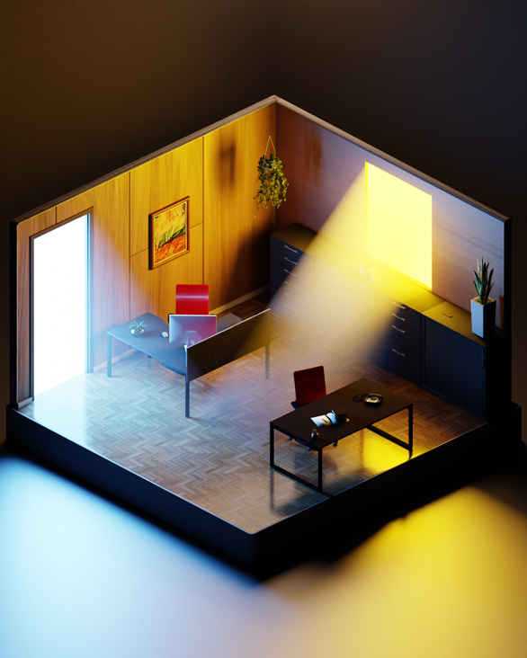 Isometric 3D Interior Visualisierung