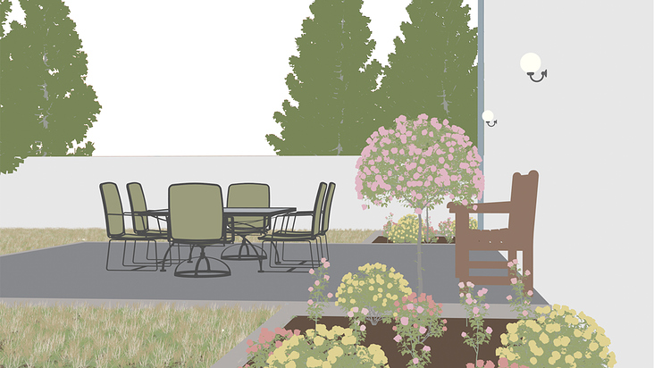 3D exterior Visualisierung „Toon Garten“