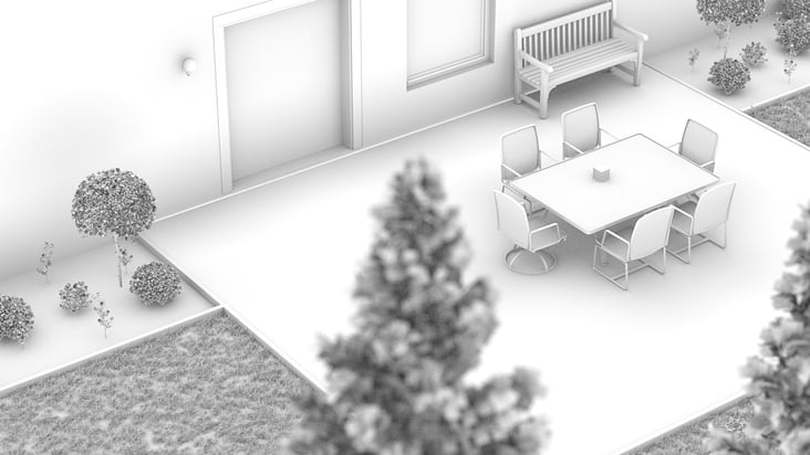 3D exterior Visualisierung „Minimalistic Garten“