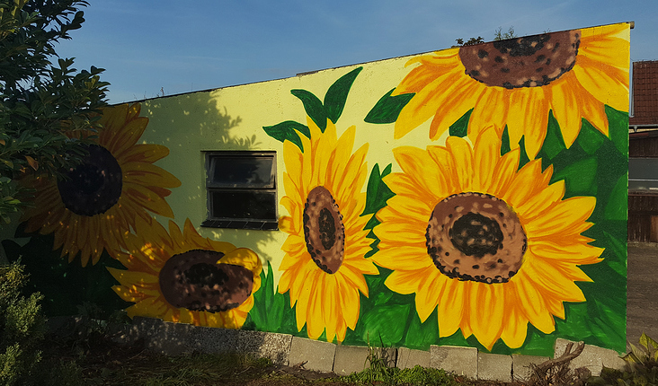 Sonnenblumen-Garage