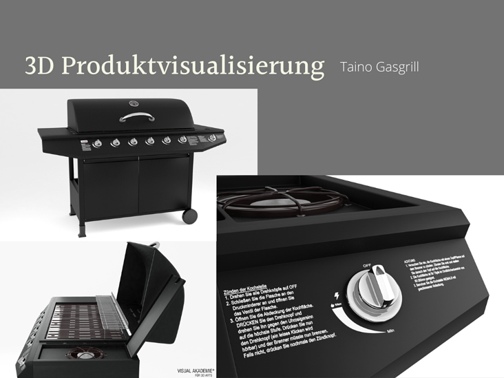 3D Produktvisualisierung – Taino Gasgrill Prüfungsarbeit