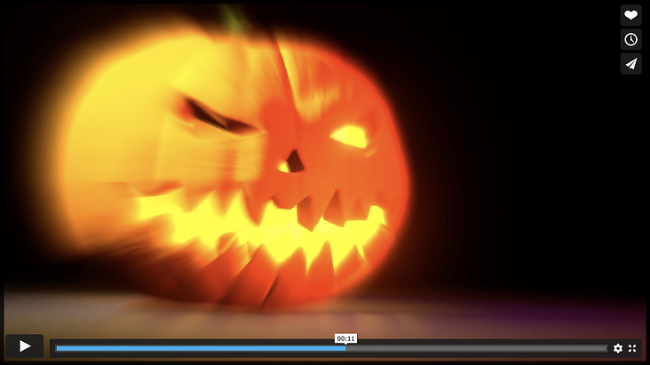 3D Illustration Kürbis und kurzer Video-Trailer zu Halloween