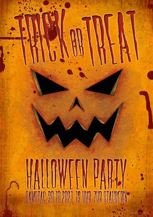 Veranstaltungsplakat „Halloween Party“
