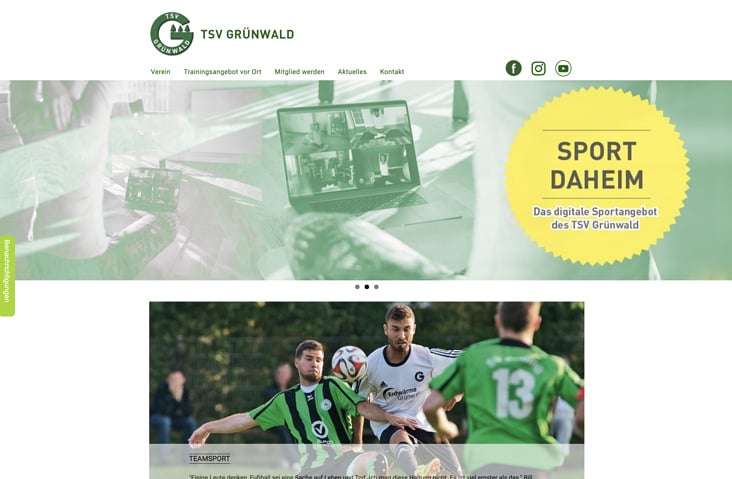 Sport hält fit (Webdesign TSV Grünwald)