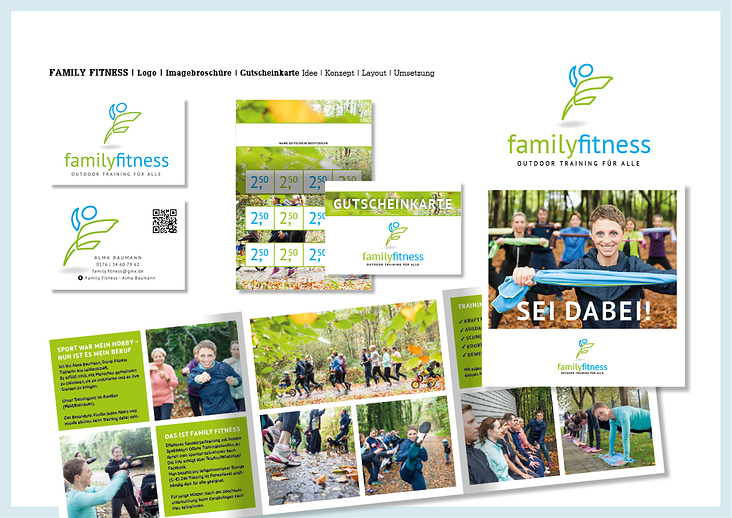 Logo  |  Corporate Design |  Flyer  |  Gutscheinkarte  |  FAMILY FITNESS