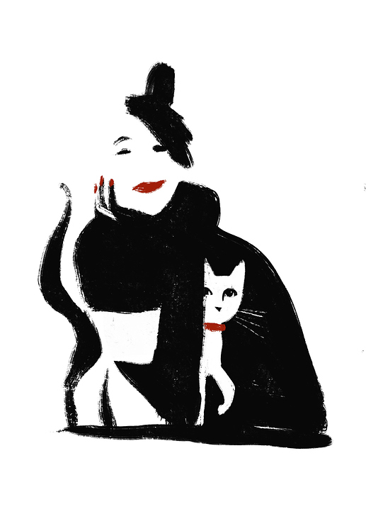 Lady and the cat