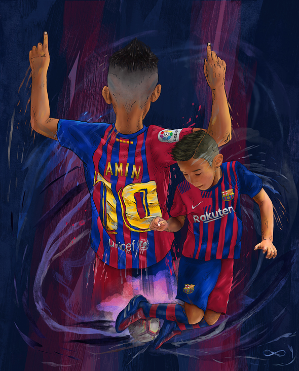 Zeichnung für einen jungen Fußballspieler