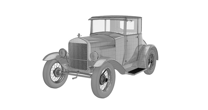 Ford Model T – Drahtgitter + Shading