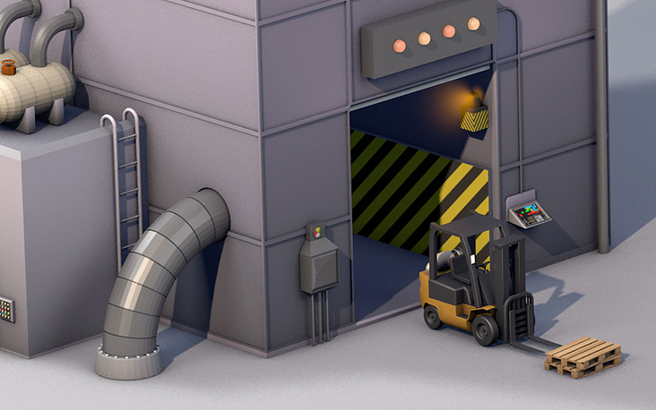 Isometric Factory with Forklift