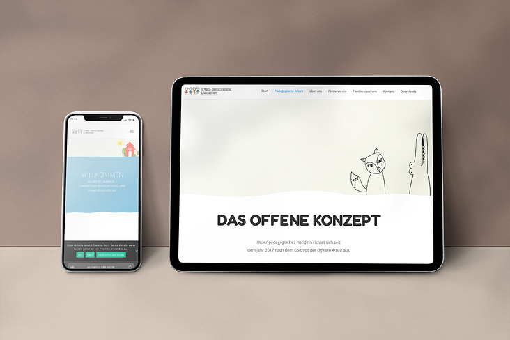 Webseite für die Ev. Markus- Kindertageseinrichtung und Familienzentrum