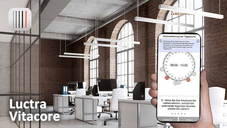 LUCTRA Vitacore Bluetooth App für Büro Leuchten