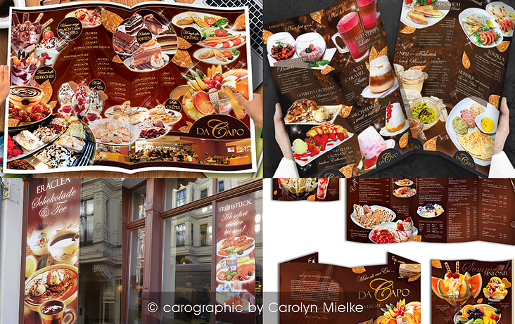 Speisekarten gestalten, Grafik Speisekarten, Eiskarte Gestaltung, Grafik Speisekarte mit Food Fotos