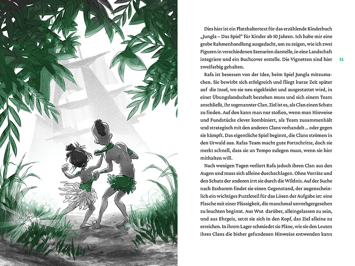 Innenteil »Jungla«, 2-farbige Illustration