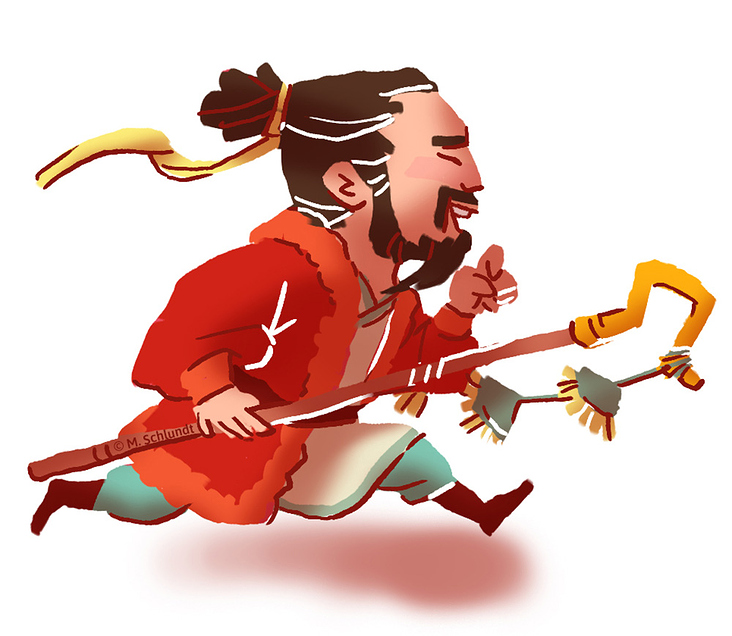 Zhang Qian, farbige Vignette