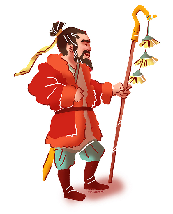 Zhang Qian, farbige Vignette