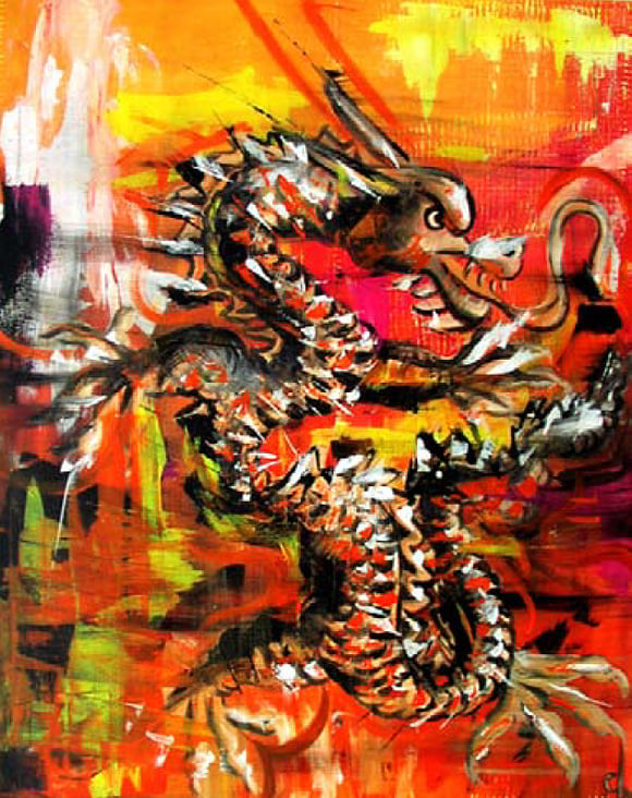 „Dragon“ | DIN A0 | Acryl | Wandschmuck | 2007