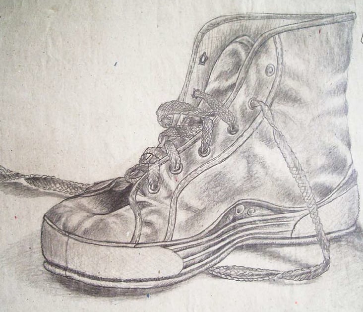 “Turnschuh” | DIN A4 | Bleistift | Zeichnungsübung | 1998