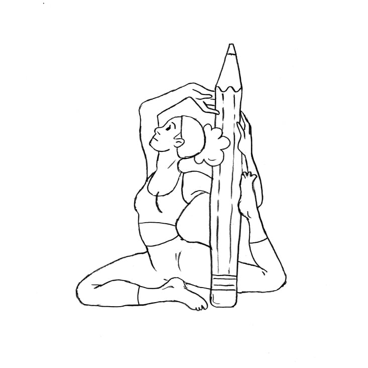Skizze Pencil Yoga Illustration