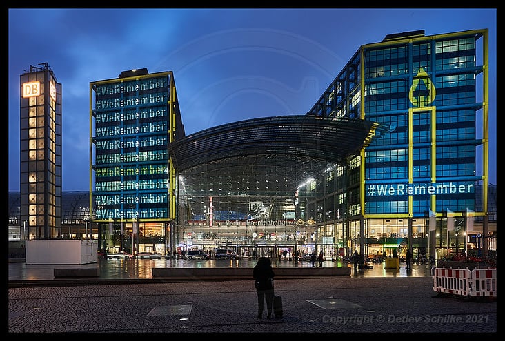 Projection on the Central Station Berlin – Berlin Hauptbahnhof, 27.01.2022