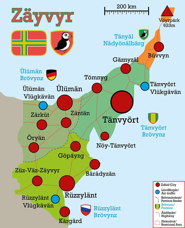 Landkarte meines fiktiven Landes