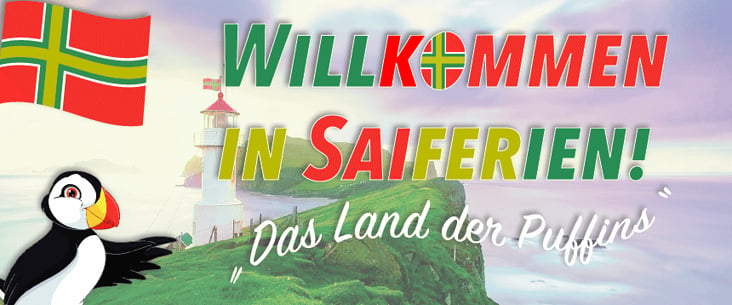 Willkommensschild meines fiktiven Landes