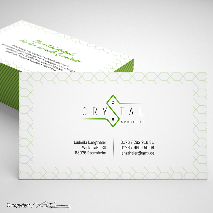 Crystal Apotheke / Visitenkarten