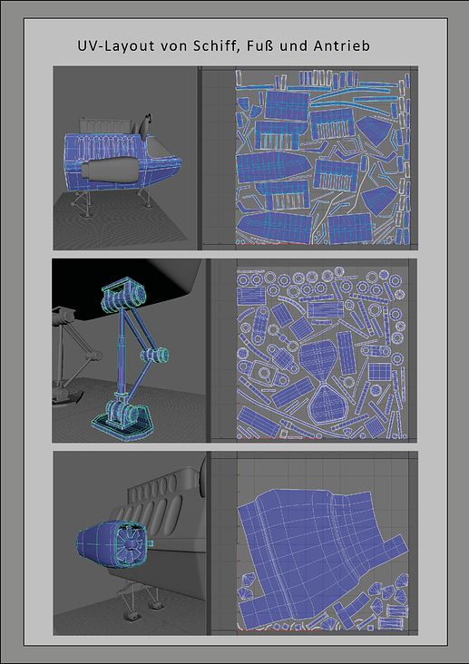 Cat Spaceship UV Layout